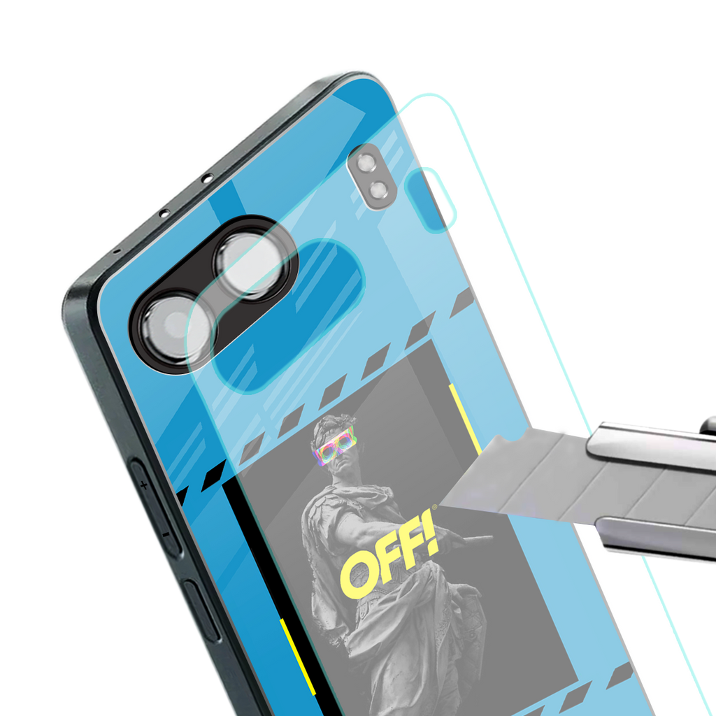 groovy caesar back phone cover | glass case for oneplus nord 4
