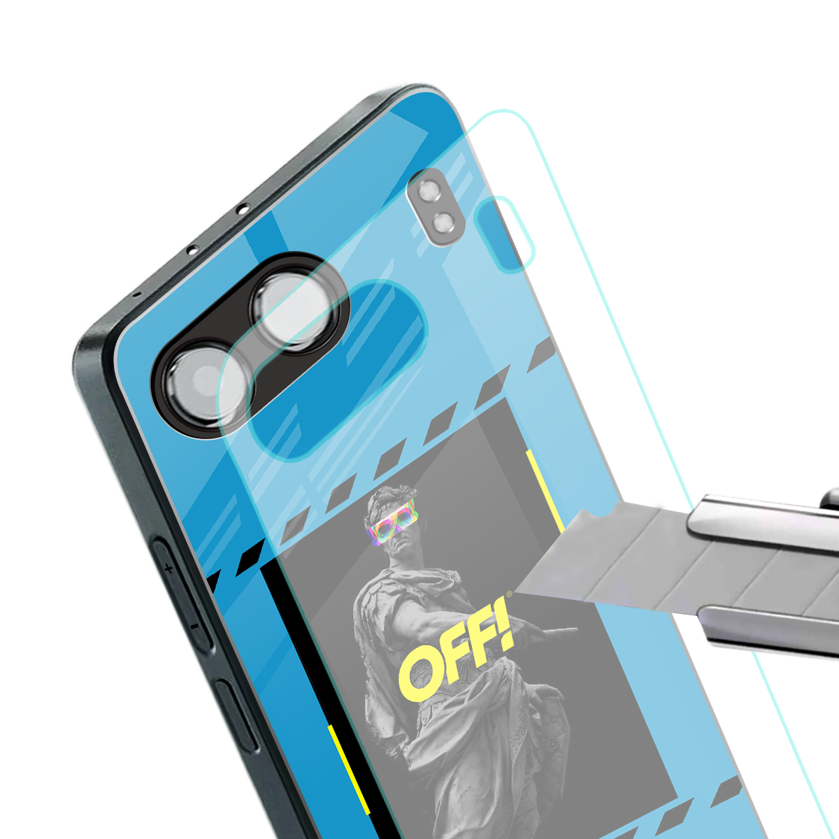 groovy caesar back phone cover | glass case for oneplus nord 4