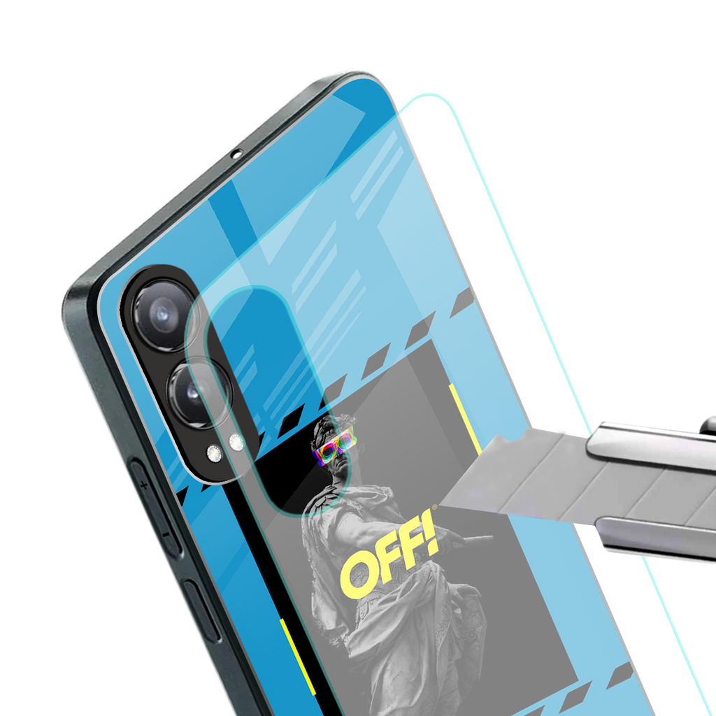 groovy caesar back phone cover | glass case for oneplus nord ce 4 lite