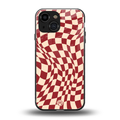 groovy red cream pattern back phone cover | glass case for iphone 13 mini
