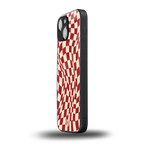 groovy red cream pattern back phone cover | glass case for iphone 13 mini