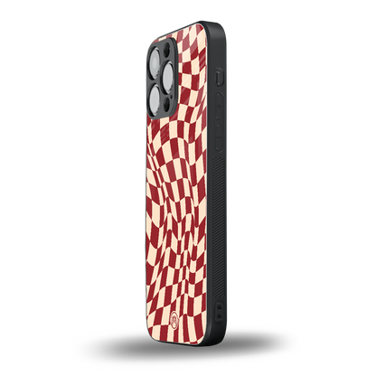 groovy red cream pattern back phone cover | glass case for iphone 13 pro max