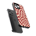 groovy red cream pattern back phone cover | glass case for iphone 13 pro