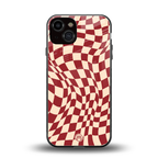 groovy red cream pattern back phone cover | glass case for iphone 13