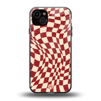 groovy red cream pattern back phone cover | glass case for iphone 14 plus