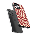 groovy red cream pattern back phone cover | glass case for iphone 16 pro max