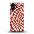 groovy red cream pattern back phone cover | glass case for iphone 16