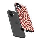 groovy red cream pattern back phone cover | glass case for iphone 16