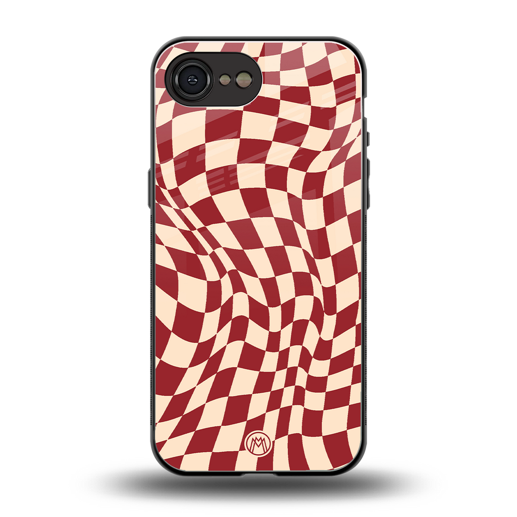 groovy red cream pattern back phone cover | glass case for iphone 16e