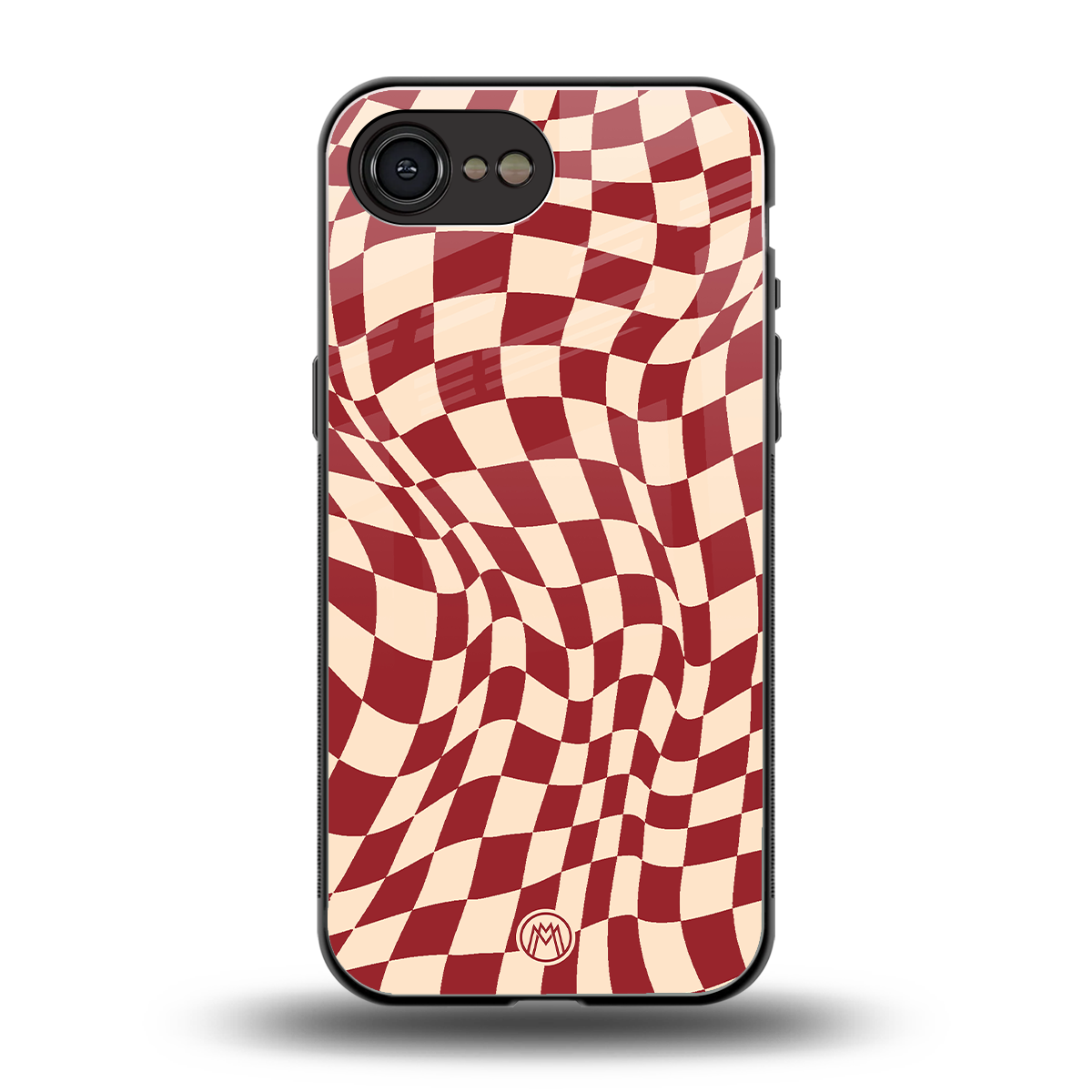 groovy red cream pattern back phone cover | glass case for iphone 16e