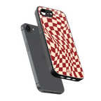 groovy red cream pattern back phone cover | glass case for iphone 16e