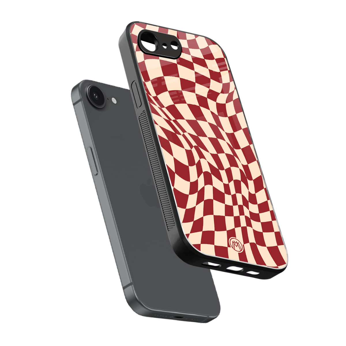groovy red cream pattern back phone cover | glass case for iphone 16e