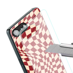 groovy red cream pattern back phone cover | glass case for iphone 16e