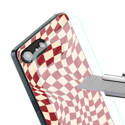 groovy red cream pattern back phone cover | glass case for iphone 16e