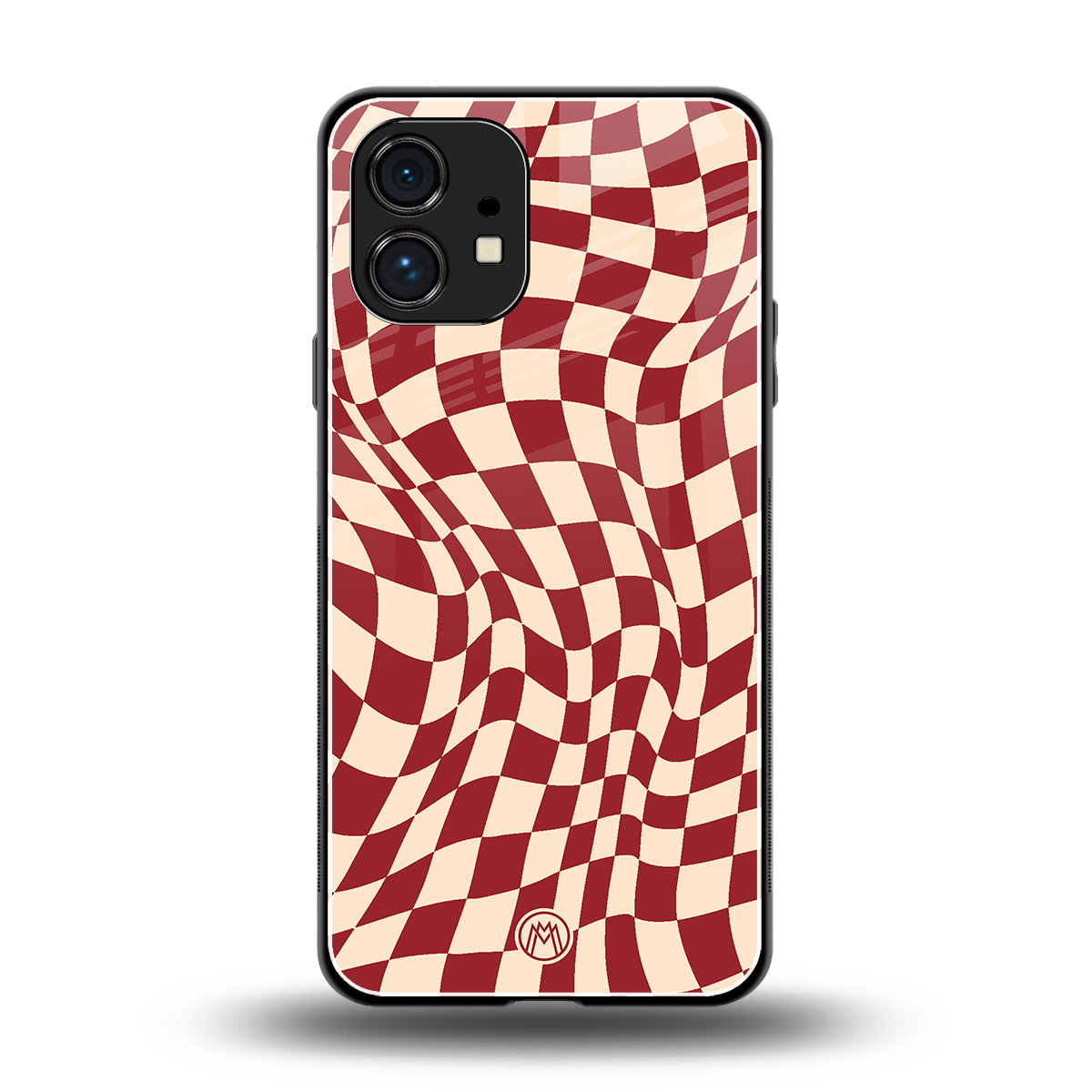 groovy red cream pattern back phone cover | glass case for nothing phone 1