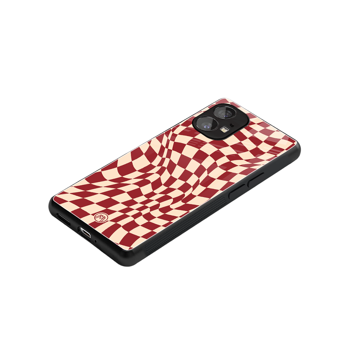 groovy red cream pattern back phone cover | glass case for nothing phone 1