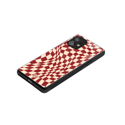 groovy red cream pattern back phone cover | glass case for nothing phone 1