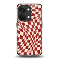 groovy red cream pattern back phone cover | glass case for oneplus nord 3