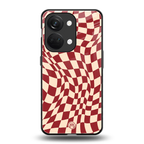 groovy red cream pattern back phone cover | glass case for oneplus nord 3