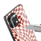 groovy red cream pattern back phone cover | glass case for oneplus nord 3