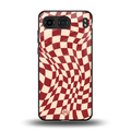 groovy red cream pattern back phone cover | glass case for oneplus nord 4