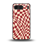 groovy red cream pattern back phone cover | glass case for oneplus nord 4