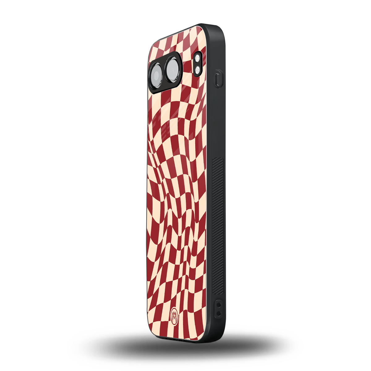 groovy red cream pattern back phone cover | glass case for oneplus nord 4