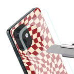 groovy red cream pattern back phone cover | glass case for oneplus nord ce 3