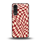 groovy red cream pattern back phone cover | glass case for oneplus nord ce 4 lite