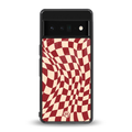 groovy red cream pattern back phone cover | glass case for google pixel 6 pro