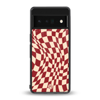 groovy red cream pattern back phone cover | glass case for google pixel 6 pro