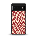 groovy red cream pattern back phone cover | glass case for Google Pixel 6A