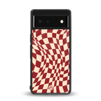 groovy red cream pattern back phone cover | glass case for Google Pixel 6A