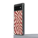 groovy red cream pattern back phone cover | glass case for Google Pixel 6A