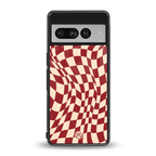 groovy red cream pattern back phone cover | glass case for google pixel 7 pro