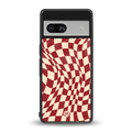 groovy red cream pattern back phone cover | glass case for Google Pixel 7