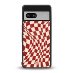 groovy red cream pattern back phone cover | glass case for Google Pixel 7