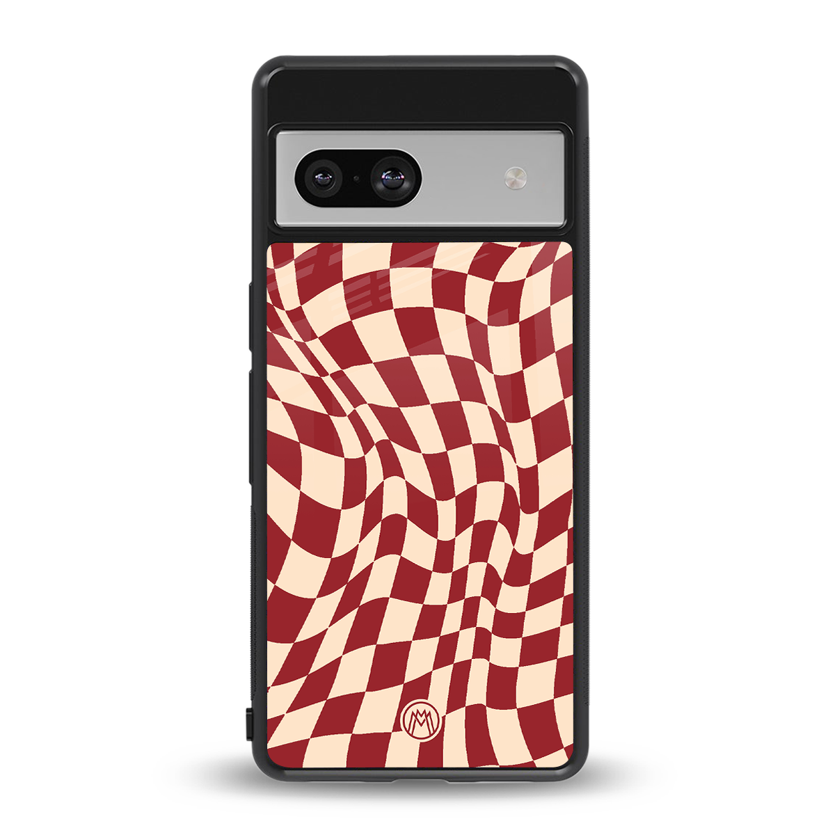 groovy red cream pattern back phone cover | glass case for Google Pixel 7