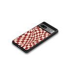 groovy red cream pattern back phone cover | glass case for Google Pixel 7