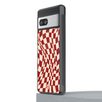 groovy red cream pattern back phone cover | glass case for Google Pixel 7
