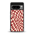 groovy red cream pattern back phone cover | glass case for google pixel 8 pro