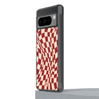 groovy red cream pattern back phone cover | glass case for google pixel 8 pro