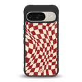 groovy red cream pattern back phone cover | glass case for google pixel 9