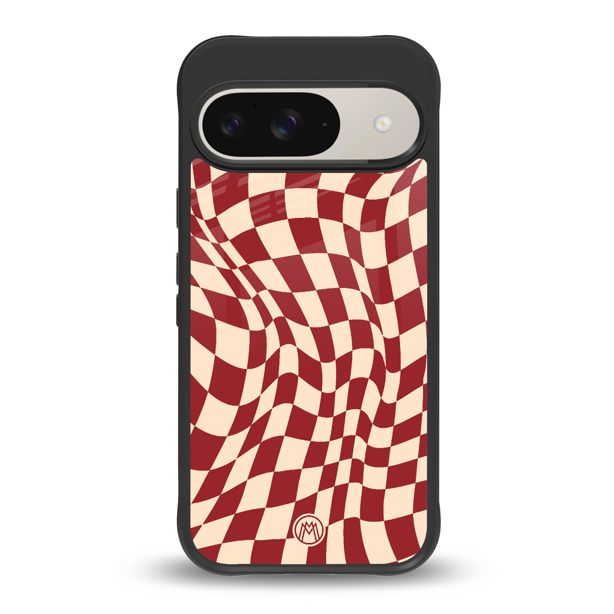 groovy red cream pattern back phone cover | glass case for google pixel 9