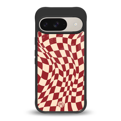 groovy red cream pattern back phone cover | glass case for google pixel 9