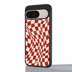 groovy red cream pattern back phone cover | glass case for google pixel 9