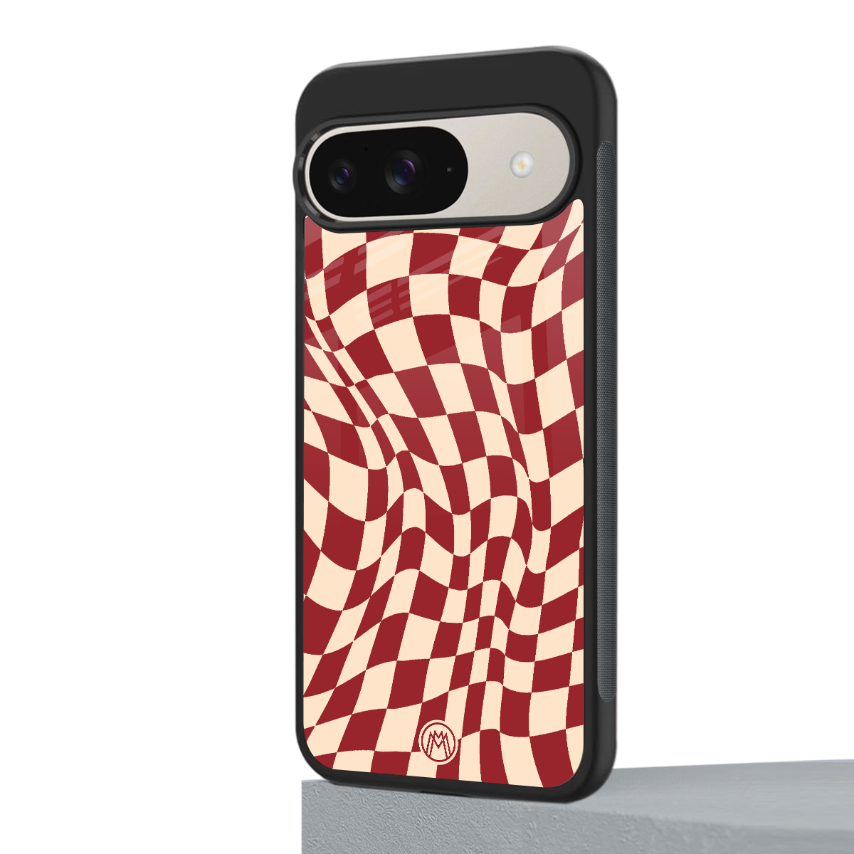 groovy red cream pattern back phone cover | glass case for google pixel 9