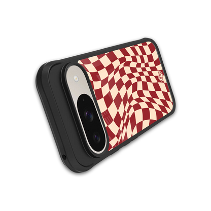 groovy red cream pattern back phone cover | glass case for google pixel 9