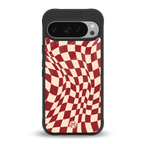 groovy red cream pattern back phone cover | glass case for google pixel 9 pro