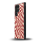 groovy red cream pattern back phone cover | glass case for samsung galaxy s23 ultra